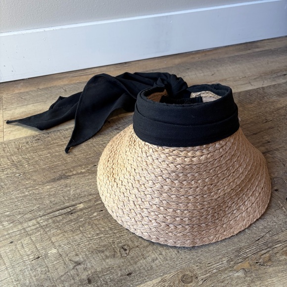 INC Chiffon Tie Straw Visor - Picture 1 of 12